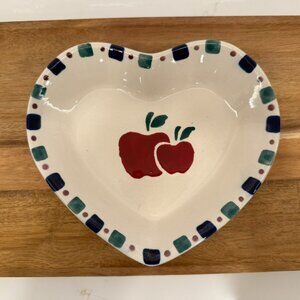 VTG Country Apple Heart Shaped Stoneware Serving Dish